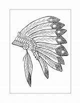 Indian Feather Hat Native American Adult Coloring Pages  sketch template