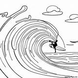 Surfer Riding A Giant Wave Coloring Page  Pagescom sketch template