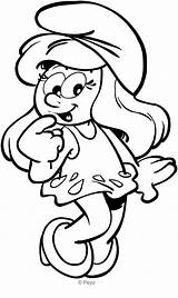 Smurfs Smurfette Coloring Pages sketch template