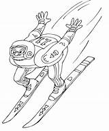 Winter Olympics Coloring Page Ski Jump  Nation sketch template