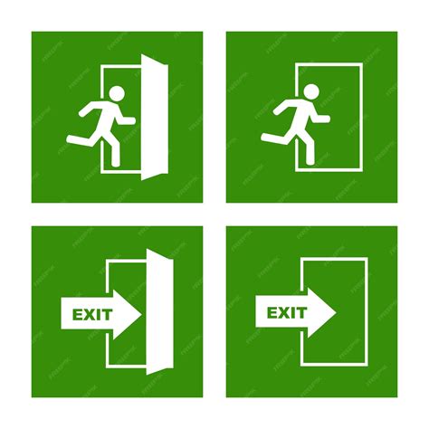 Premium Vector | Emergency exit icons vector set