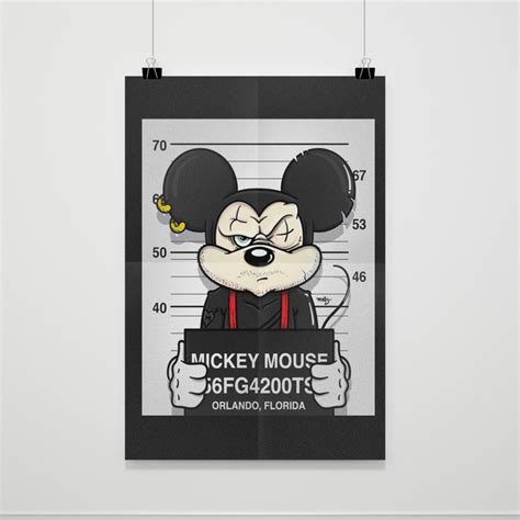 Disney Mickey Mouse Mugshot Poster