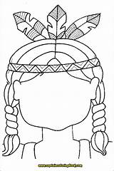 Native American Headdress Printable Coloring Pages Sketch Page sketch template