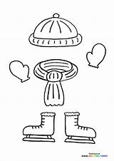 Winter clothing With Ice Skates  Coloring Pages For Kids sketch template