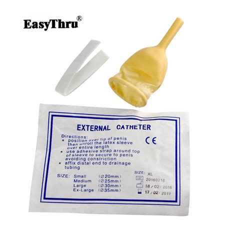 20 pcs Male Latex External Condom Catheter, size S, M, L, XL, Sterilized for Single Use Free ...