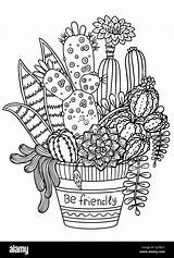 Cactus And Succulent Coloring Pages sketch template