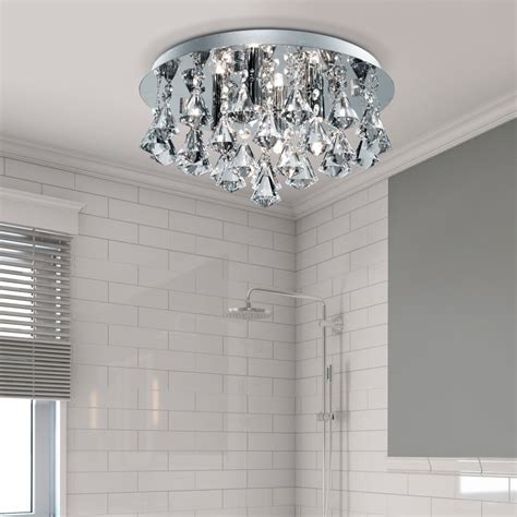 Searchlight Lighting Hanna 4 Light LED Crystal Bathroom Ceiling Fitting ...