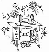 Sewing Machine Coloring Page  Embroidery And Needlepoint sketch template
