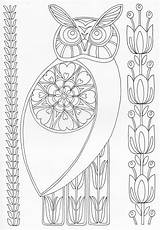 Scandinavian Coloring Book Pg 44  Owl coloring pages Pattern sketch template