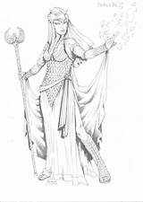 Sorceress Coloring Page Pages sketch template