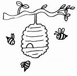 Printable Bees And Beehive coloring Page  Download Print Or Color sketch template