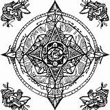 Mystic Medallion Coloring Page · Creative Fabrica sketch template