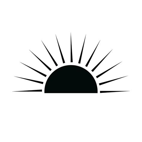 Vector half of the sun sunrise and sunset flat style vector illustration isolated on white ...