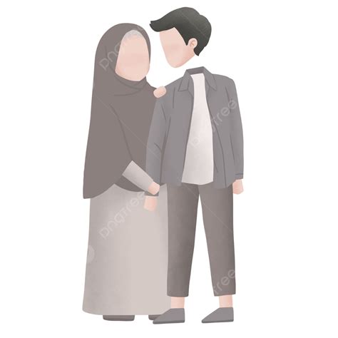 Husband And Wife PNG Transparent, Lovely Moslem Husband And Wife Cartoon, Husband And Wife ...