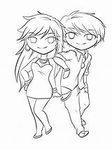 Cute Anime Couple Coloring Pages sketch template