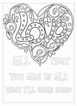 Love Quote Coloring Page For Adult 16668441 Vector Art At Vecteezy sketch template