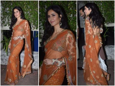 Katrina Kaif seen in an orange sari during the promotions of ...