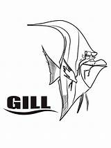 Gill From Finding Dory coloring Page sketch template