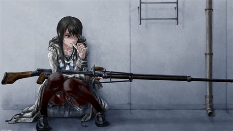 Anime, Girl, Sniper, Rifle, 4K, HD Wallpaper | Rare Gallery