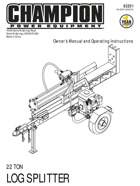 Champion 37 Ton Log Splitter Parts | Reviewmotors.co