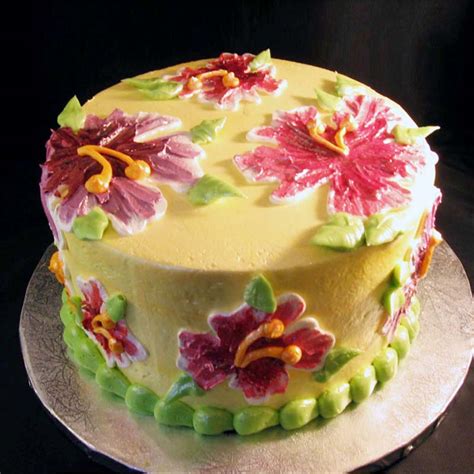 A-61 HIBISCUS FLORAL CAKE — Amphora Bakery