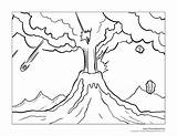 Volcanoes Erupting  Free Coloring Pages sketch template