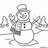 Happy Snowman With Scarf Coloring Page  Coloring Pagescom sketch template