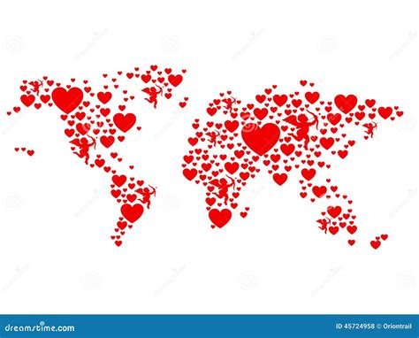 World map of love stock illustration. Illustration of australia - 45724958