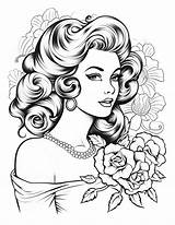 Pin Up Girls Coloring Bundle Digital Download 574 Pages Vintage Art  sketch template