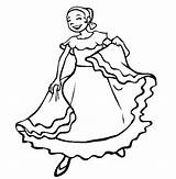 Mexican Folk Dancing Girl In Mexican Fiesta Coloring Page In 2022  sketch template