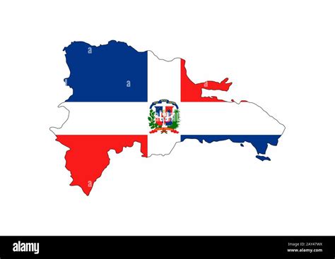 dominican republic flag map Stock Photo - Alamy