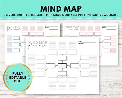 Paper Paper & Party Supplies Mind Map Template Instant Download ...