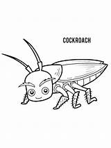 Cute Cockroach coloring page sketch template