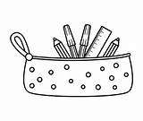 Pencil Case Coloring Page sketch template