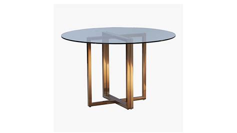 silverado brass 47" round dining table | CB2