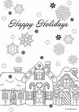 Happy Holidays Coloring Pages sketch template