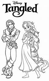 Tangled Rapunzel And Flynn Rider Coloring Page  Princess coloring sketch template