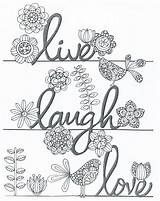 Live Love Life Coloring Page Pages sketch template