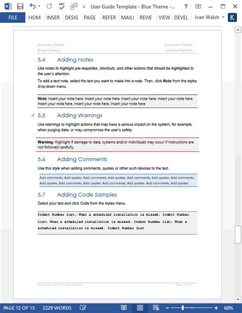 User Guide Templates (5 x MS Word) – Templates, Forms, Checklists for ...