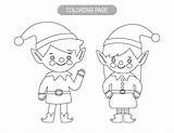 Premium Vector  Christmas coloring Page For Kids Cute elves sketch template