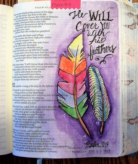 For the Love of Cardmaking: Bible Art Journaling using Psalm 91:4