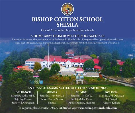 Bishop Cotton School, Shimla Entrance tests - Bishop Cotton School