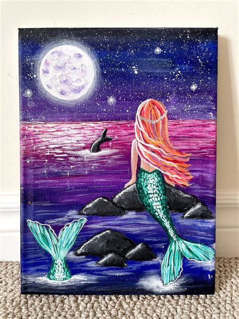 How To Paint a Mermaid and Mermaid Tail {Easy Acrylic Painting Tutorial}