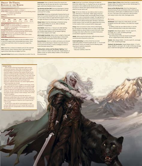 Drizzt Do'Urden Statblock (Unofficial) - Imgur Dungeons And Dragons Races, Dungeons And Dragons ...