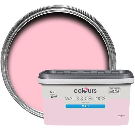 Colours Standard Pink pink Matt Emulsion paint 5L | Departments | DIY ...