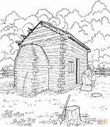 Log Cabin Woods Coloring Pages sketch template