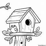 Cute Bird House In A Tree Coloring Page  Pagescom sketch template