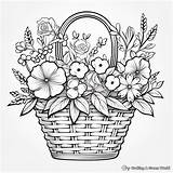 Flower Basket Coloring Pages  Free & Printable sketch template