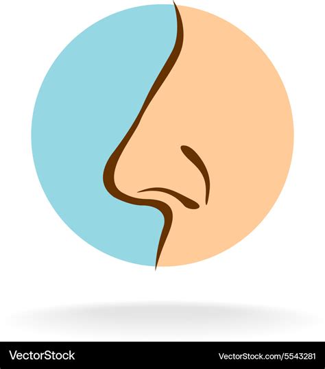 Nose silhouette in a round color symbol Royalty Free Vector