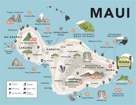 Hawaii Maps with Points of Interest, Airports and Major Attractions | Self-Guided Audio Tours ...